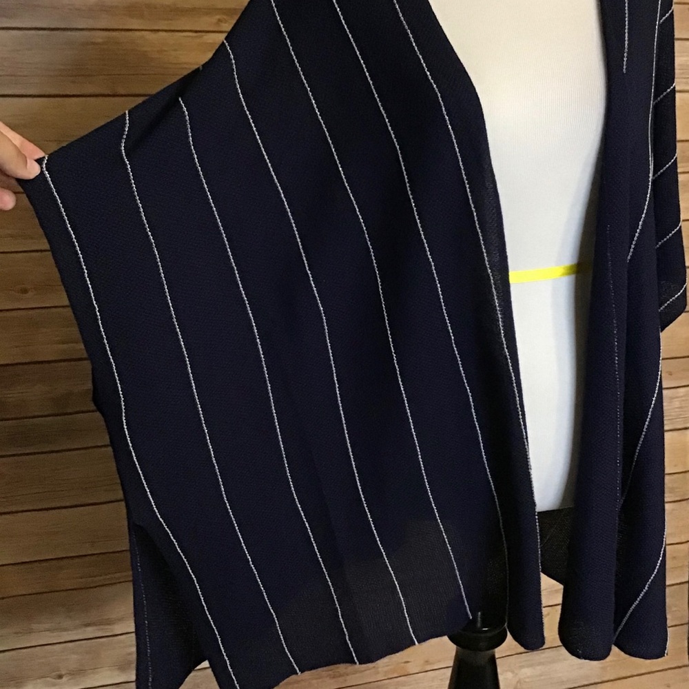 💎August Silk Shawl!💎 Navy w/ Silver.